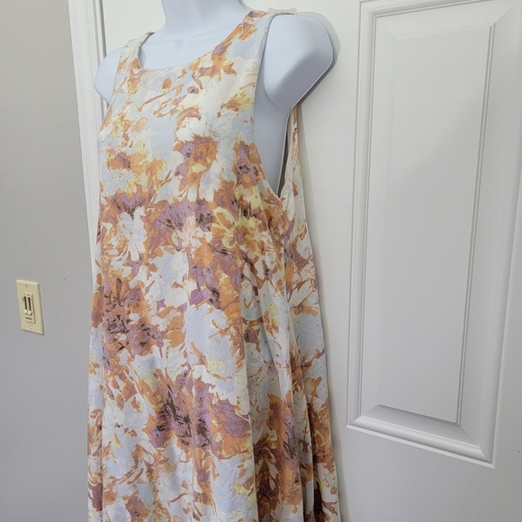 Altar'd State Sleeveless Lined Open Back A Line Dress Abstract Watercolor Size M - Picture 3 of 12